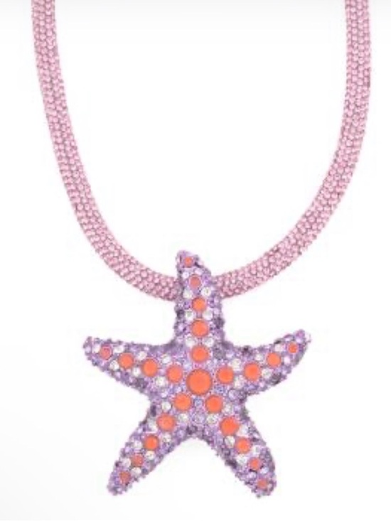 Betsey Johnson Jewelry - Betsey Johnson Pink and Orange Starfish Pendant Necklace